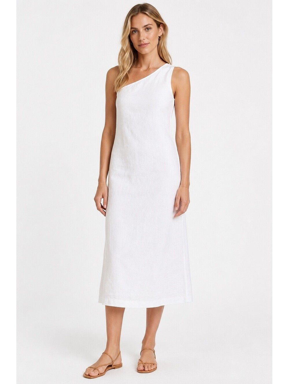 Madewell‎ One-Shoulder Midi Dress Cream size 8 NWT!